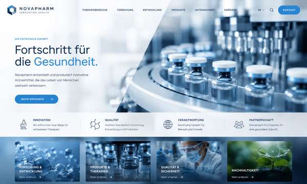 Webdesign Pharmaindustrie