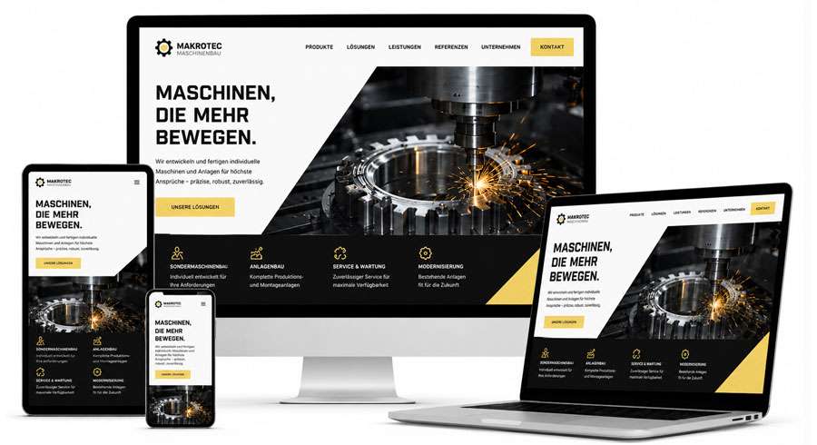 Homepage responsive Maschinenbau