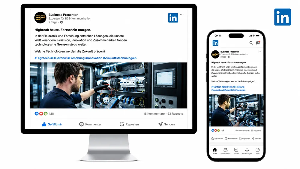 Social Media-Beitrag von Business Presenter