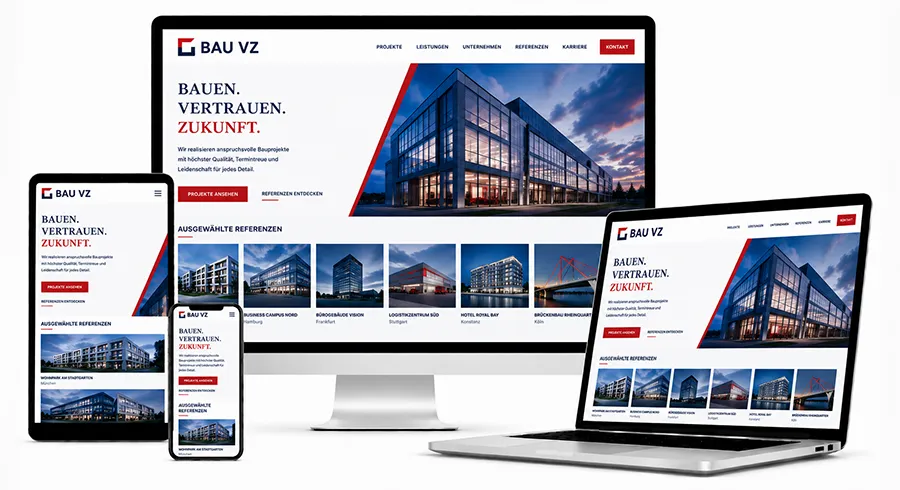 Homepage Webdesignbeispiel von Business Presenter